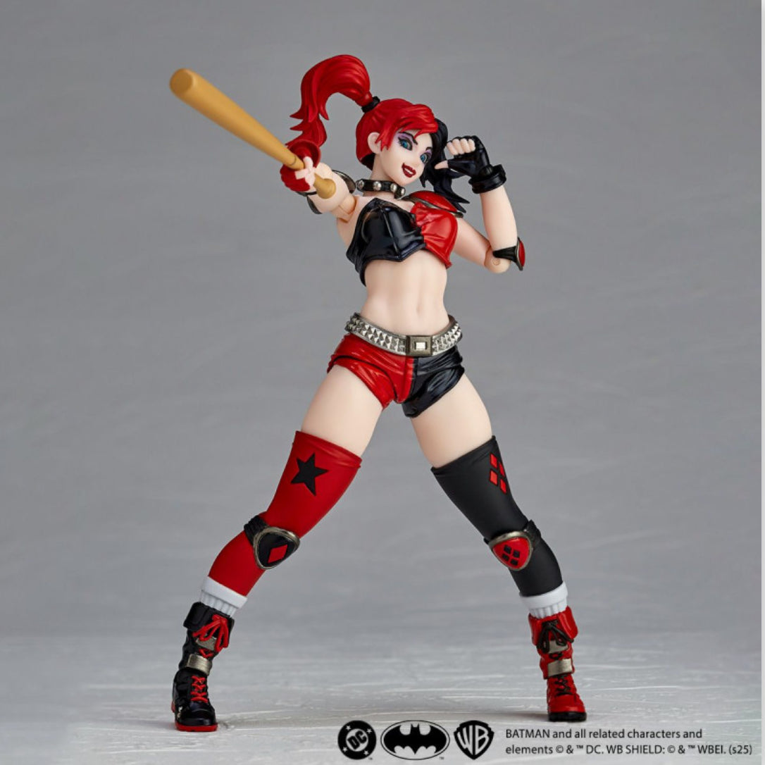 Revoltech Amazing Yamaguchi Harley Quinn Red x Black Ver. with Limited Bonus Winking/Bubblegum Face