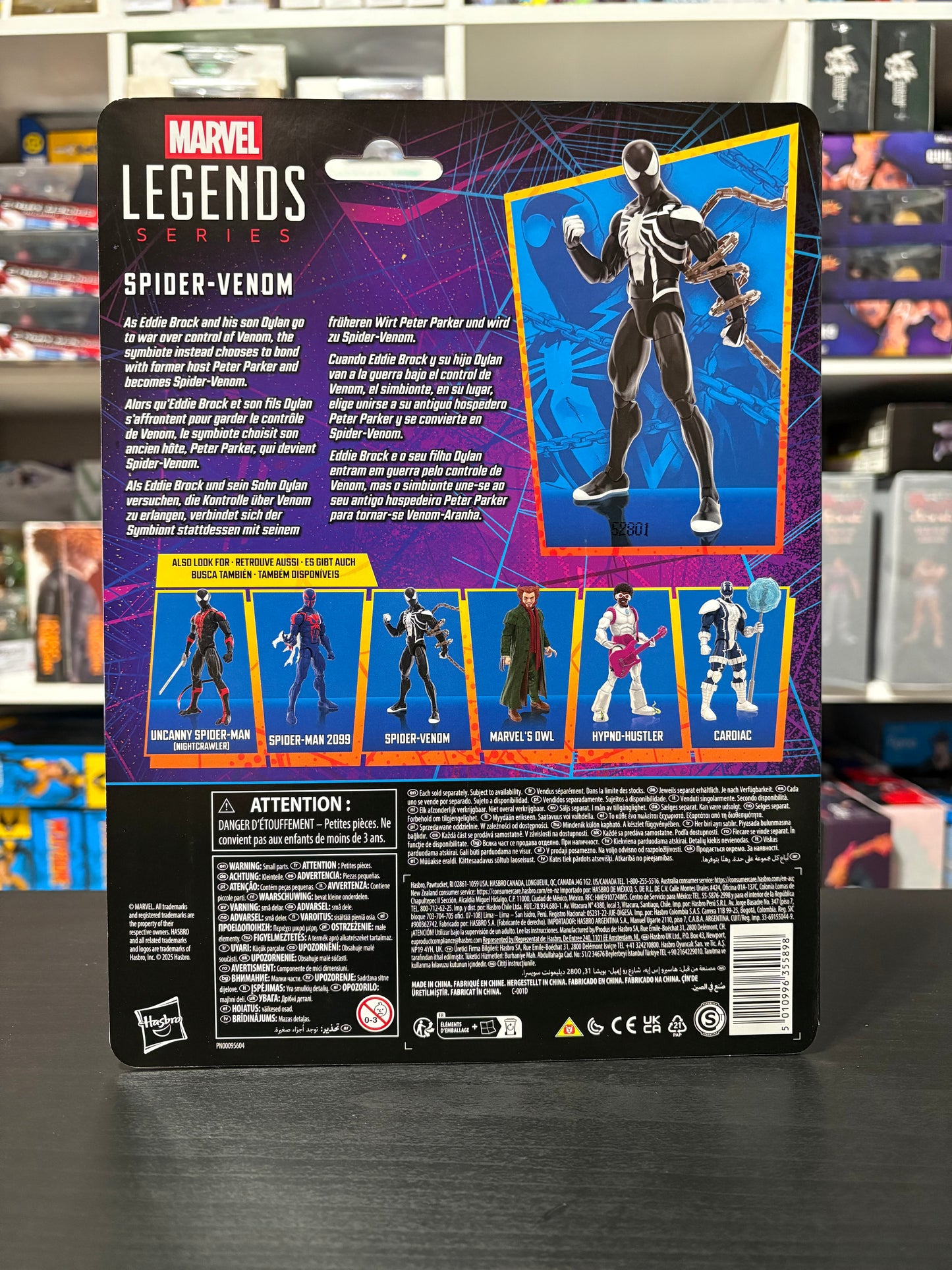 Marvel Legends Series Spider-Venom, Retro Cardback Spider-Man Comics by Hasbro