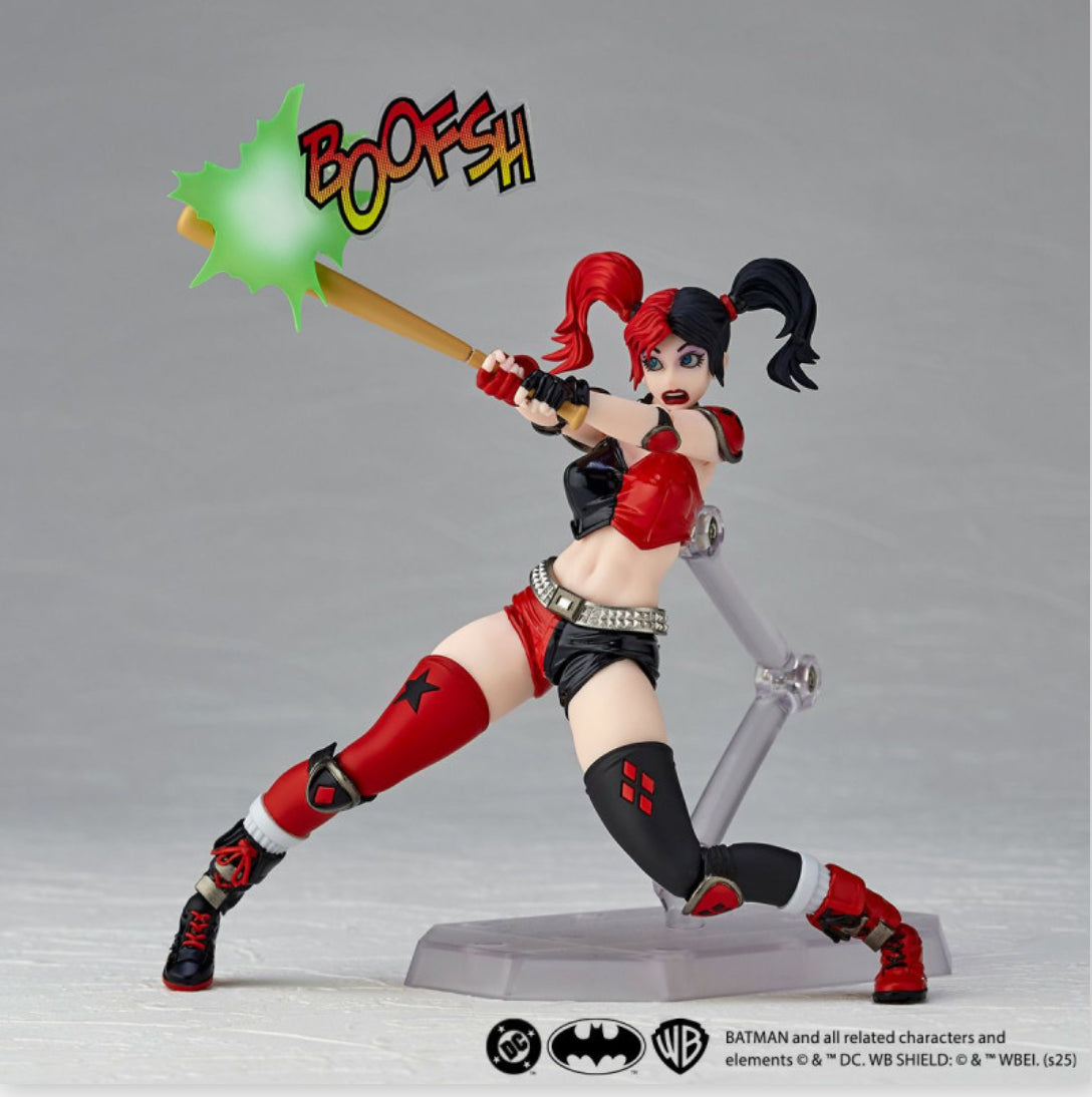 Revoltech Amazing Yamaguchi Harley Quinn Red x Black Ver. with Limited Bonus Winking/Bubblegum Face