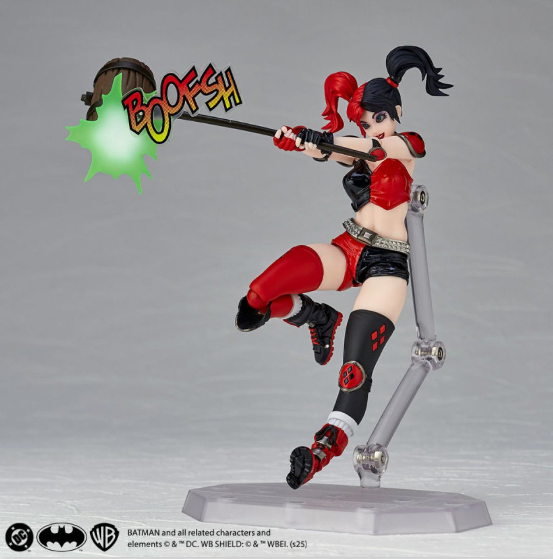 Revoltech Amazing Yamaguchi Harley Quinn Red x Black Ver. with Limited Bonus Winking/Bubblegum Face
