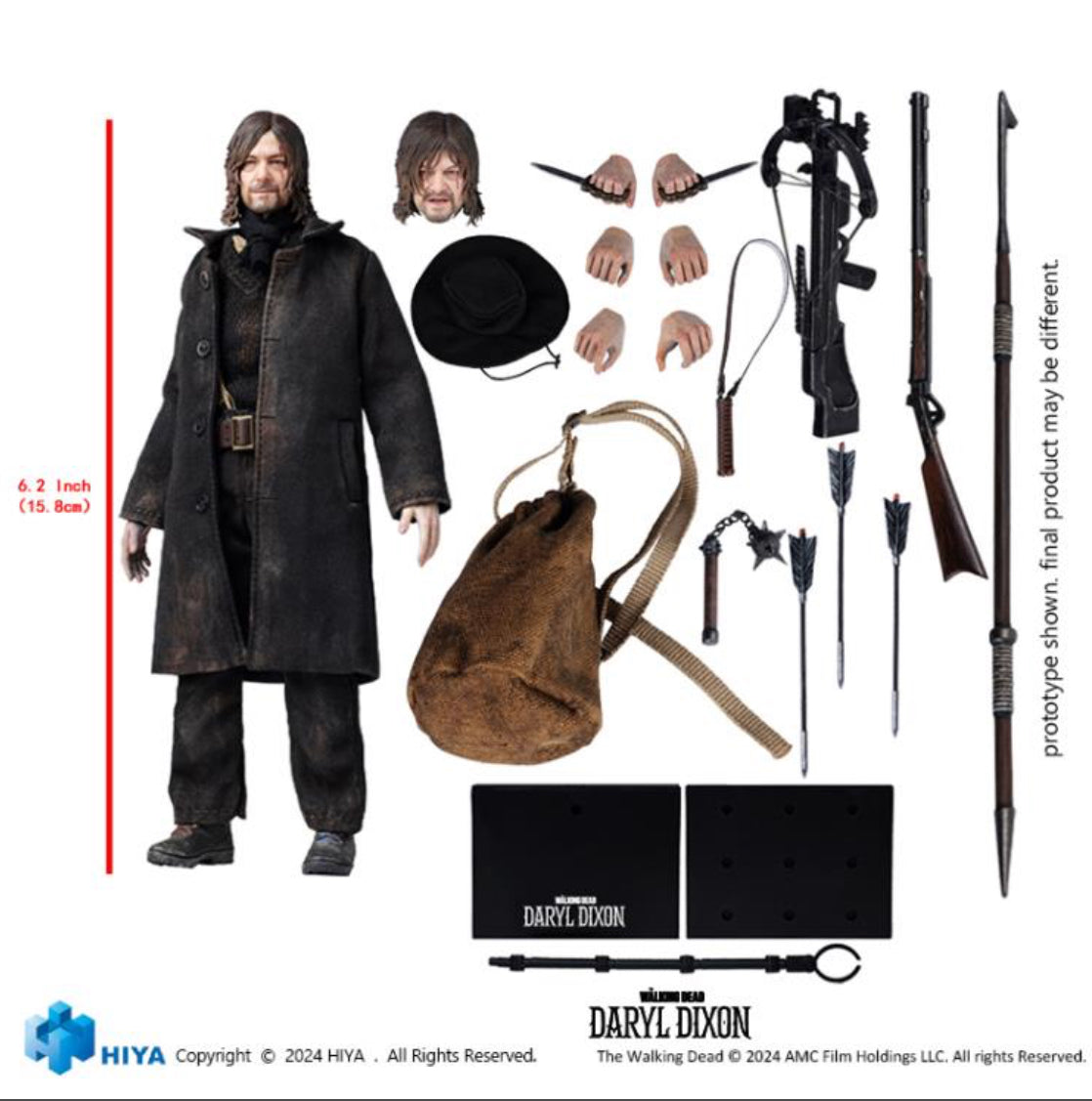 Exquisite Super Series 1/12 Scale 6 Inch The Walking Dead Daryl Dixon Daryl Action Figure by Hiya