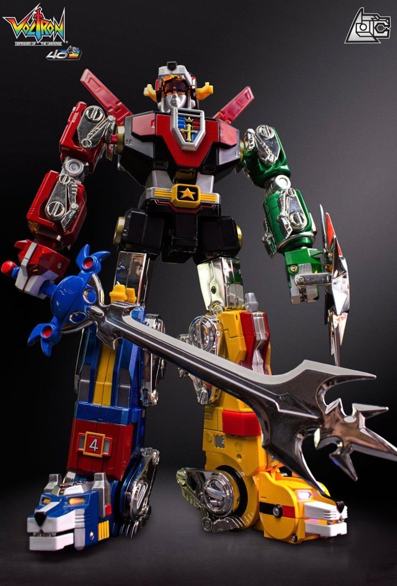 Voltron 40th Anniversary Set with Light-Up Sound Base by
Toynami