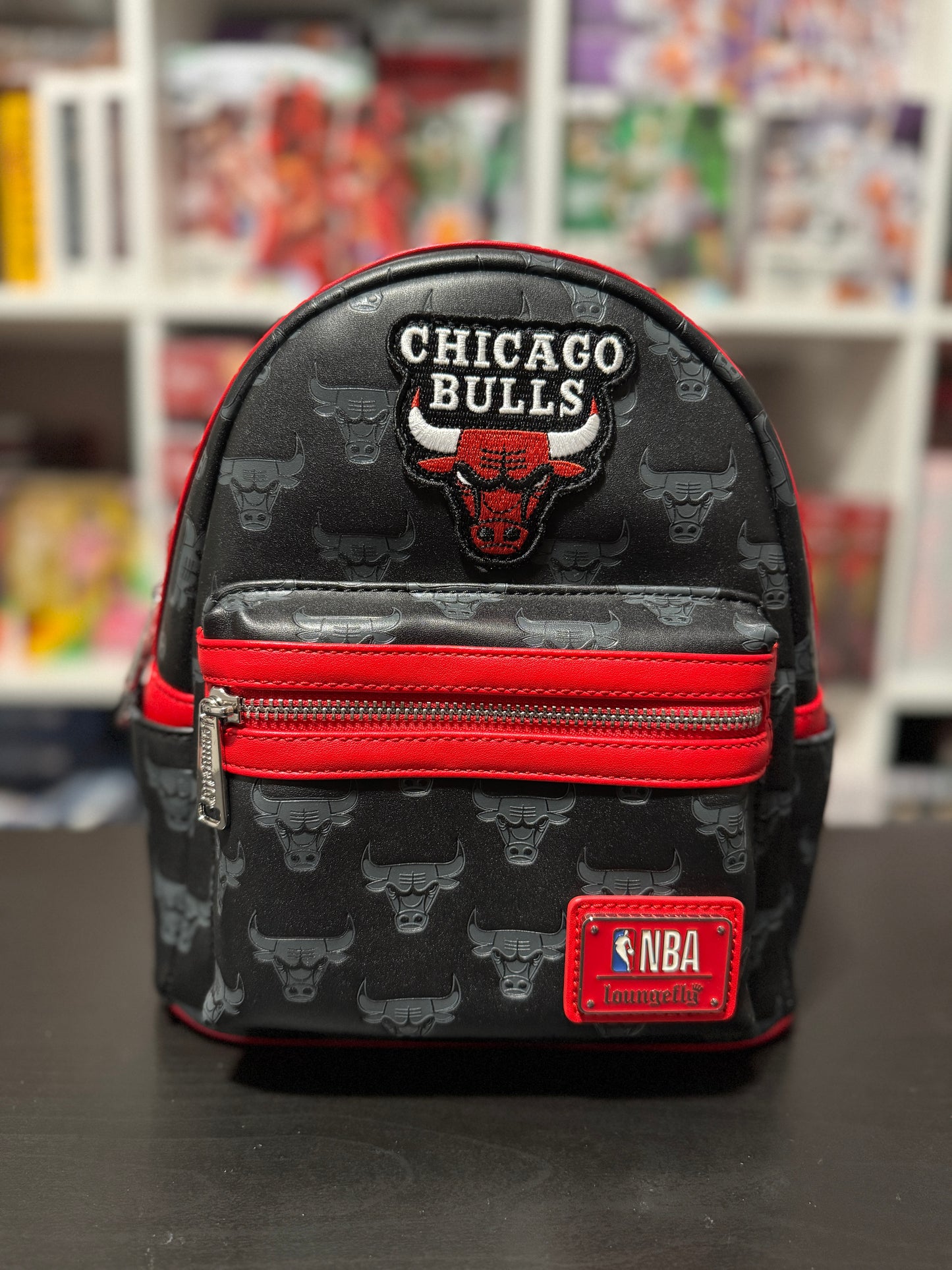 NBA Chicago Bulls Debossed Logo Mini Sports Backpack by Loungefly