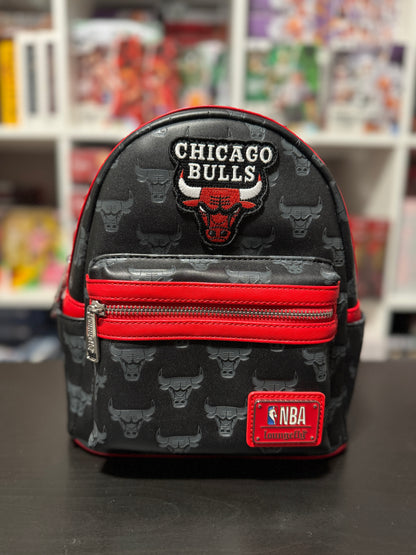 NBA Chicago Bulls Debossed Logo Mini Sports Backpack by Loungefly