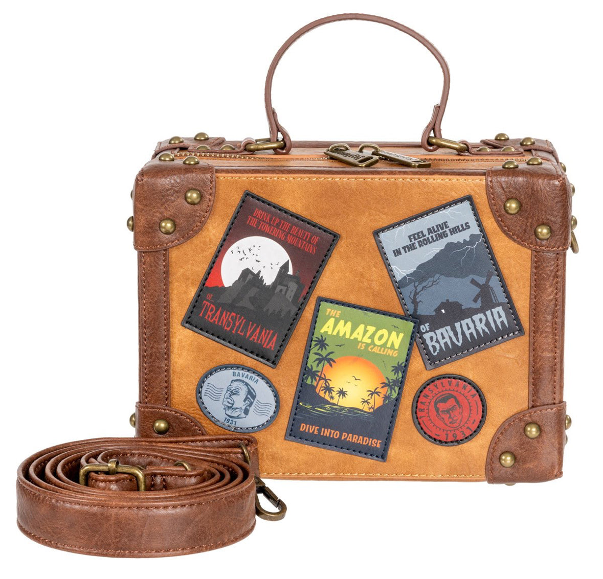 Universal Monsters Travel Trunk Crossbody Bag by Loungefly