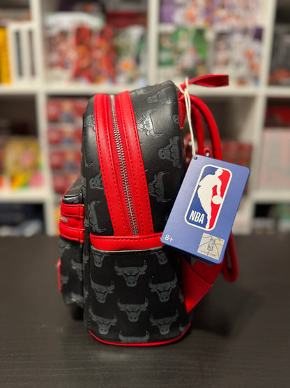 NBA Chicago Bulls Debossed Logo Mini Sports Backpack by Loungefly